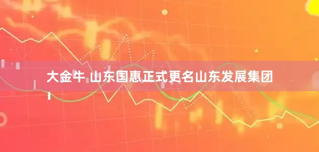 大金牛 山东国惠正式更名山东发展集团